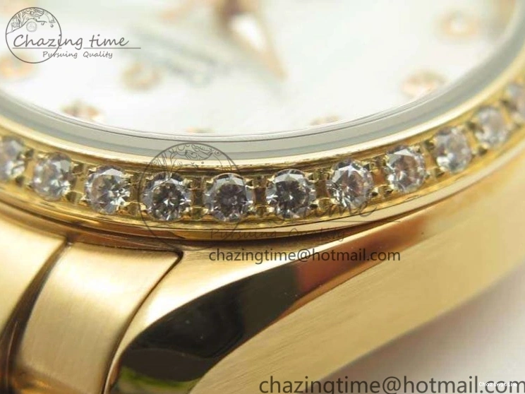 0515 Versatile Aqua Terra Ladies 35mm RG V6F Best Edition White MOP Dial Diam On RG Bracelet A 8104